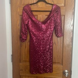 Red sequin mini dress size S